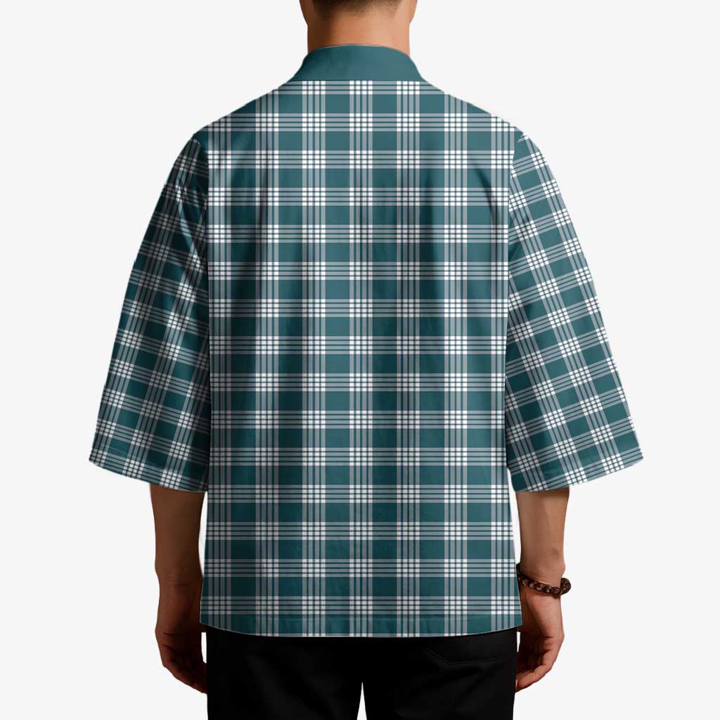 Dark Teal Japanese Palaka Pride Kimono LT14 - Polynesian Pride