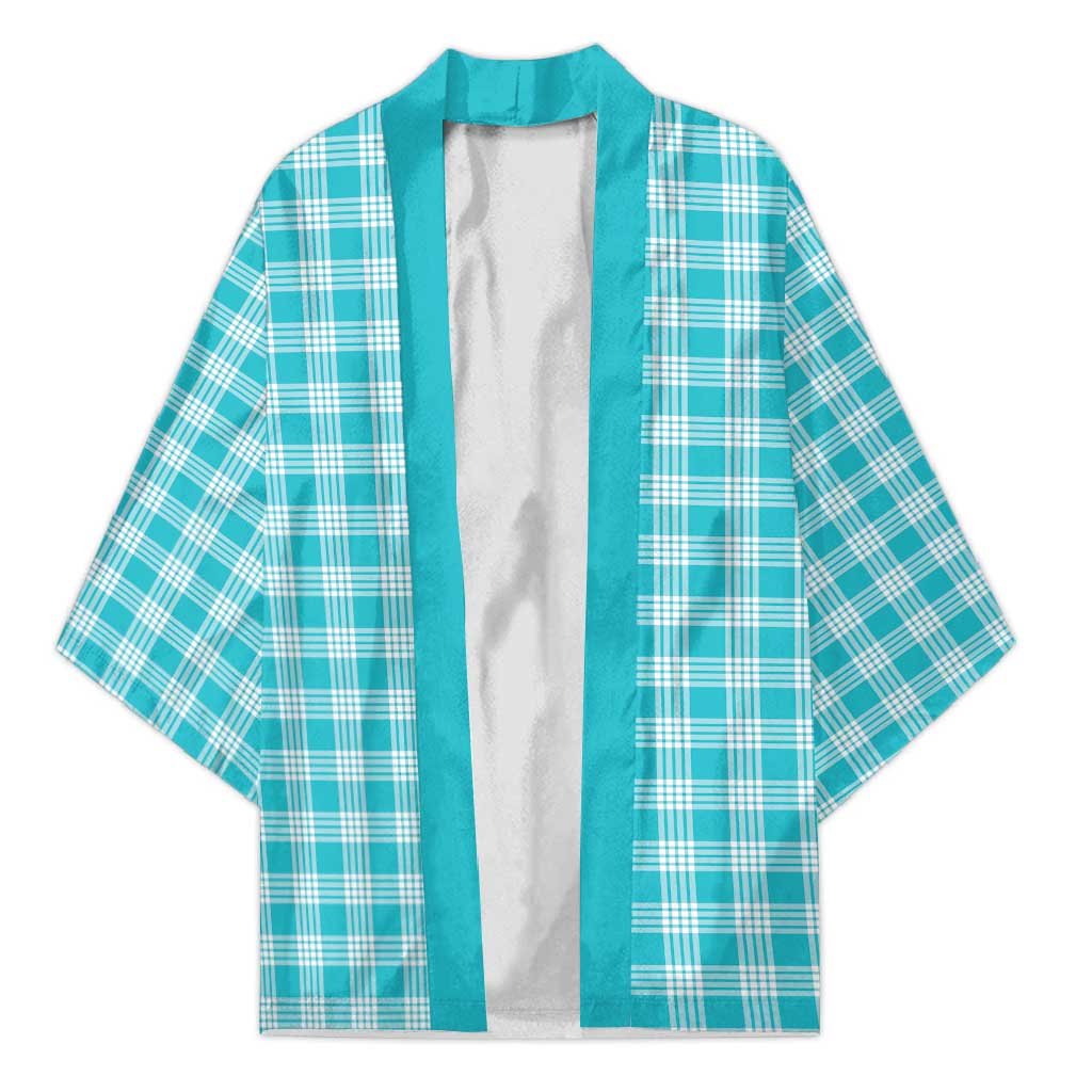 Turquoise Japanese Palaka Pride Kimono LT14 Unisex Turquoise - Polynesian Pride