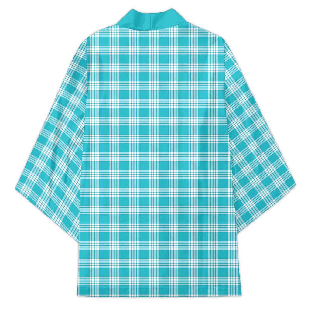 Turquoise Japanese Palaka Pride Kimono LT14 - Polynesian Pride