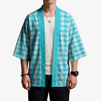 Turquoise Japanese Palaka Pride Kimono LT14 - Polynesian Pride