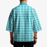 Turquoise Japanese Palaka Pride Kimono LT14 - Polynesian Pride