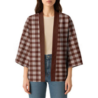 Brown Japanese Palaka Pride Kimono - Polynesian Pride