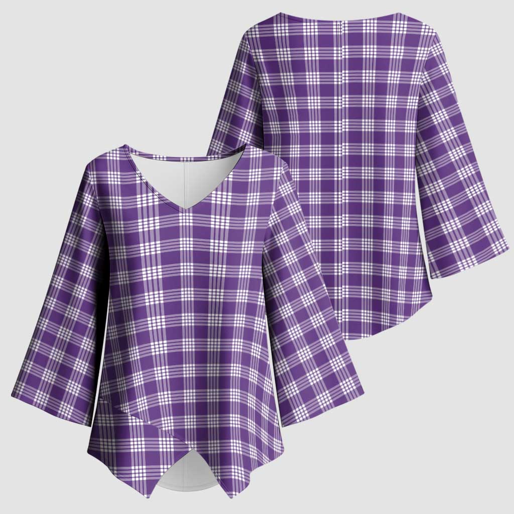 Purple Japanese Palaka Pride Kimono Sleeve Blouse - undefined