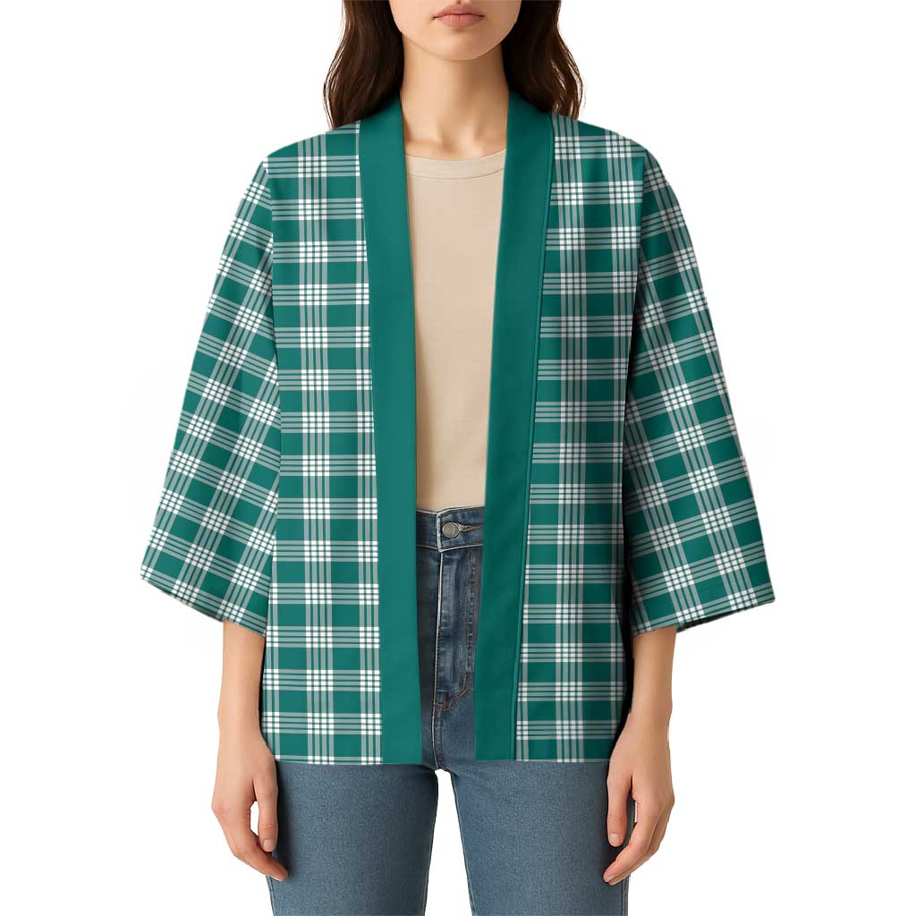 Teal Japanese Palaka Pride Kimono LT14 - Polynesian Pride