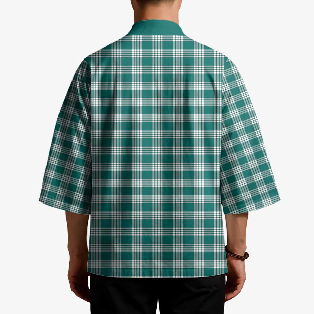 Teal Japanese Palaka Pride Kimono LT14 - Polynesian Pride