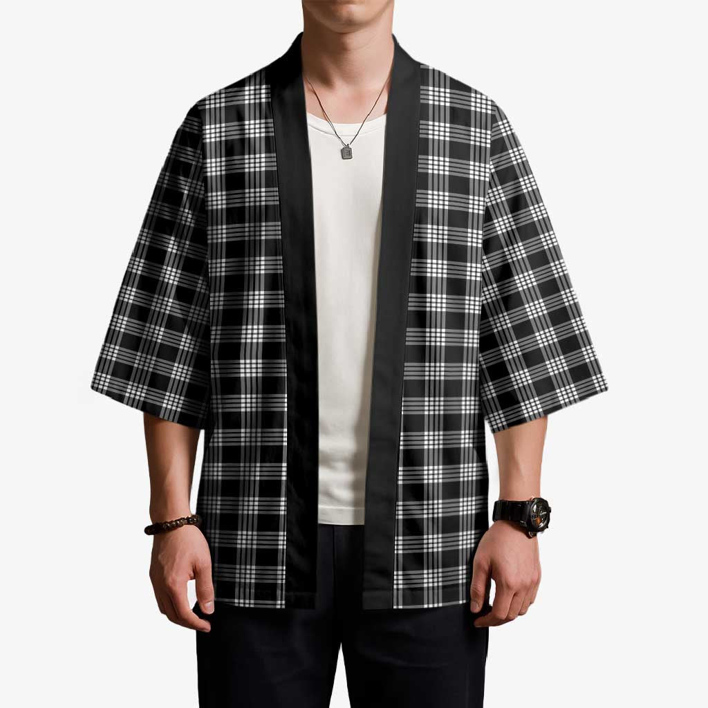 Black Japanese Palaka Pride Kimono - Polynesian Pride
