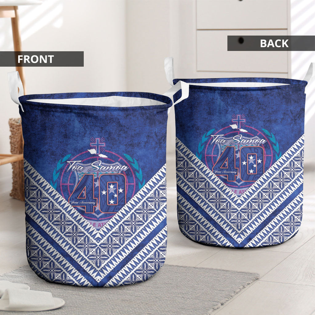 Toa Samoa Rugby Laundry Basket 40th Anniversary Samoan Siapo Pattern LT14 - Polynesian Pride