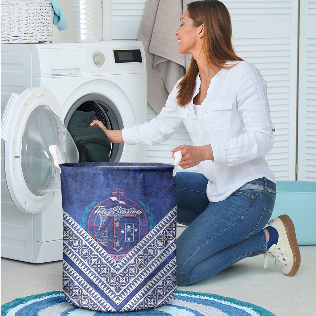 Toa Samoa Rugby Laundry Basket 40th Anniversary Samoan Siapo Pattern LT14 - Polynesian Pride