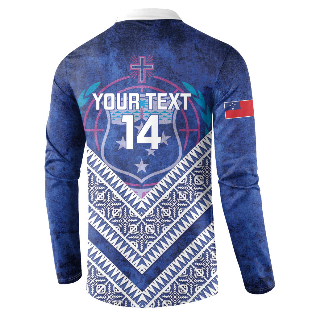 Toa Samoa Rugby Custom Button Sweatshirt 40th Anniversary Samoan Siapo Pattern LT14 - Polynesian Pride