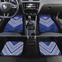 Toa Samoa Rugby Custom Car Mats 40th Anniversary Samoan Siapo Pattern LT14 Set 4pcs Blue - Polynesian Pride