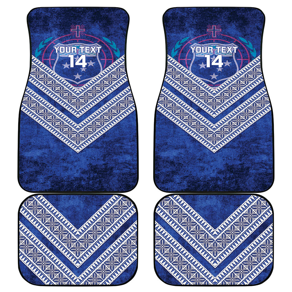 Toa Samoa Rugby Custom Car Mats 40th Anniversary Samoan Siapo Pattern LT14 - Polynesian Pride