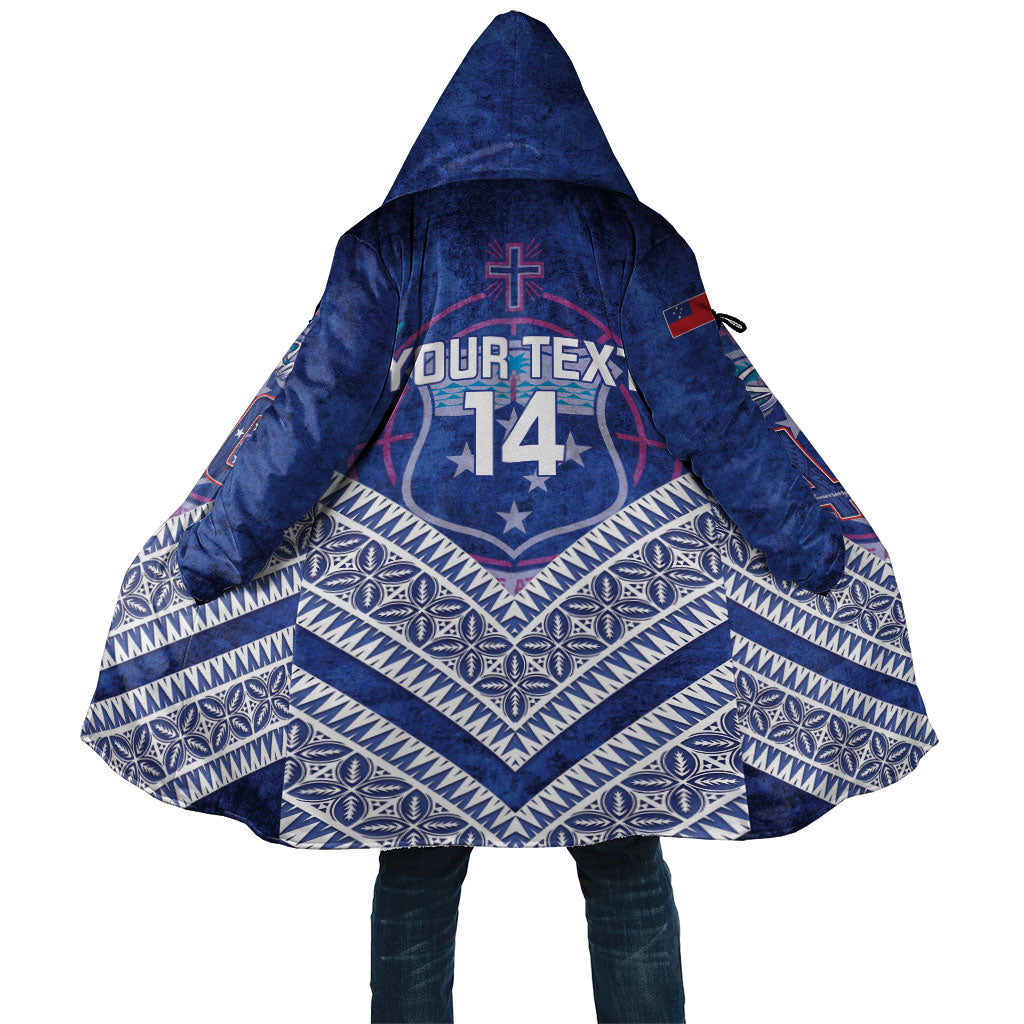 Toa Samoa Rugby Custom Cloak 40th Anniversary Samoan Siapo Pattern LT14 Unisex Blue - Polynesian Pride