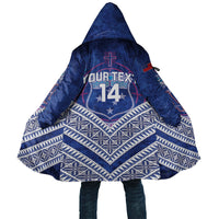 Toa Samoa Rugby Custom Cloak 40th Anniversary Samoan Siapo Pattern LT14 Unisex Blue - Polynesian Pride