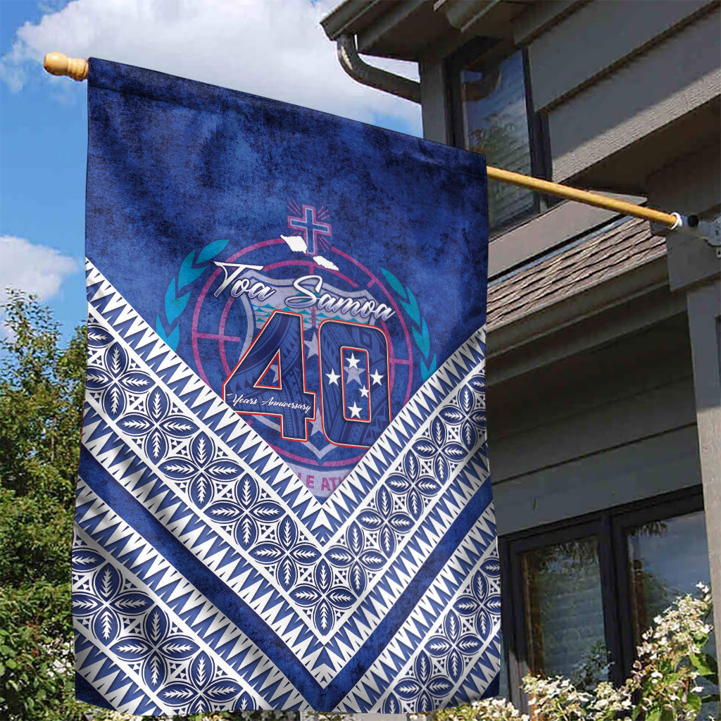 Toa Samoa Rugby Garden Flag 40th Anniversary Samoan Siapo Pattern LT14 - Polynesian Pride