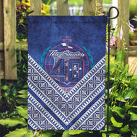 Toa Samoa Rugby Garden Flag 40th Anniversary Samoan Siapo Pattern LT14 Garden Flag Blue - Polynesian Pride
