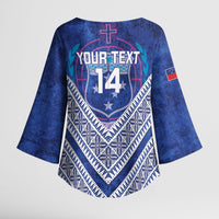 Toa Samoa Rugby Custom Kimono Sleeve Blouse 40th Anniversary Samoan Siapo Pattern LT14 - Polynesian Pride