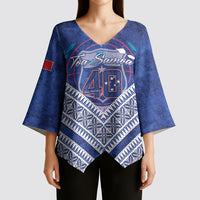 Toa Samoa Rugby Custom Kimono Sleeve Blouse 40th Anniversary Samoan Siapo Pattern LT14 - Polynesian Pride