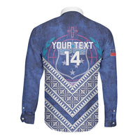 Toa Samoa Rugby Custom Long Sleeve Button Shirt 40th Anniversary Samoan Siapo Pattern LT14 - Polynesian Pride