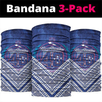 Toa Samoa Rugby Neck Gaiter 40th Anniversary Samoan Siapo Pattern LT14 package One Size: 25*50cm Blue - Polynesian Pride