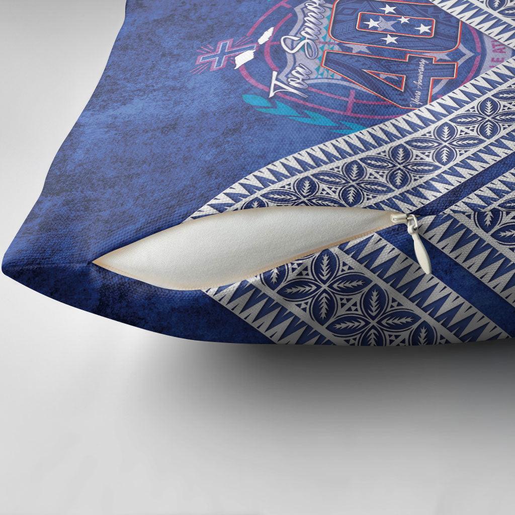 Toa Samoa Rugby Pillow Cover 40th Anniversary Samoan Siapo Pattern LT14 - Polynesian Pride