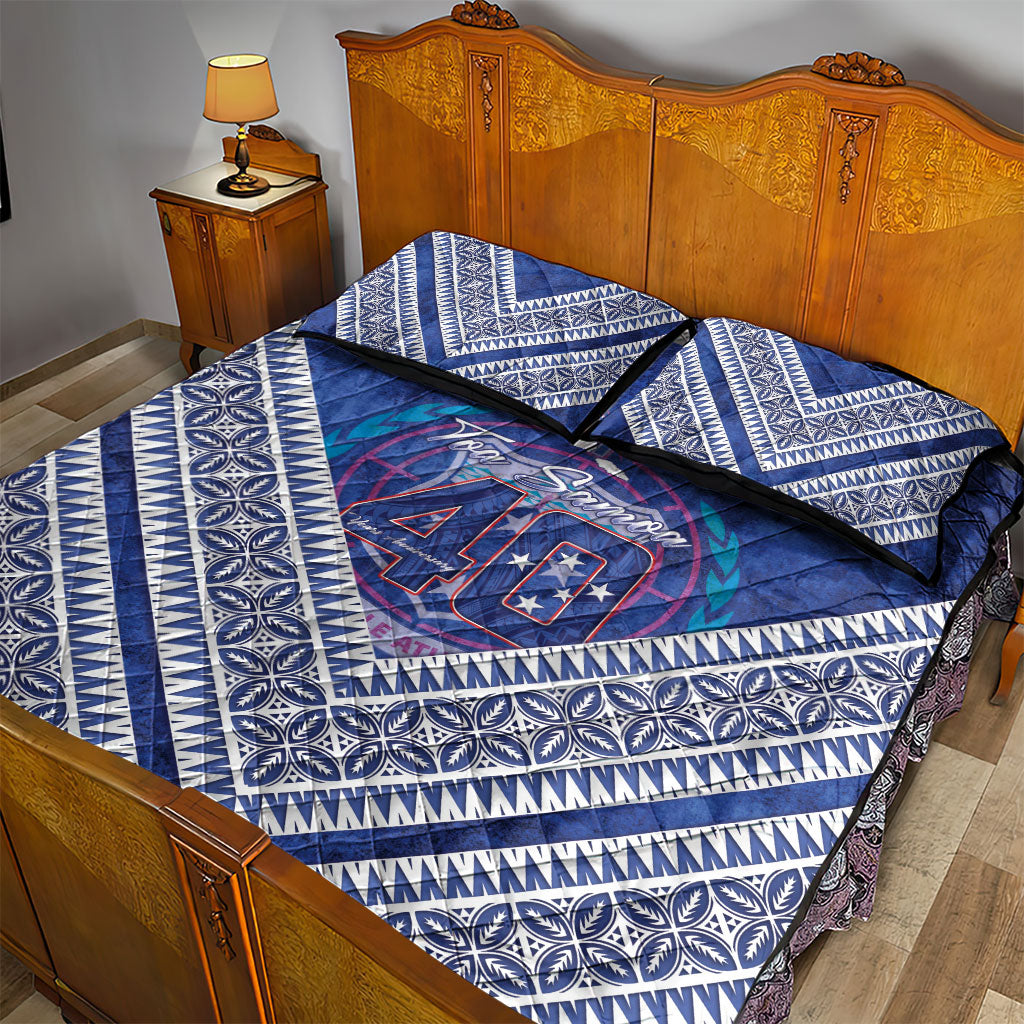Toa Samoa Rugby Quilt Bed Set 40th Anniversary Samoan Siapo Pattern LT14 - Polynesian Pride
