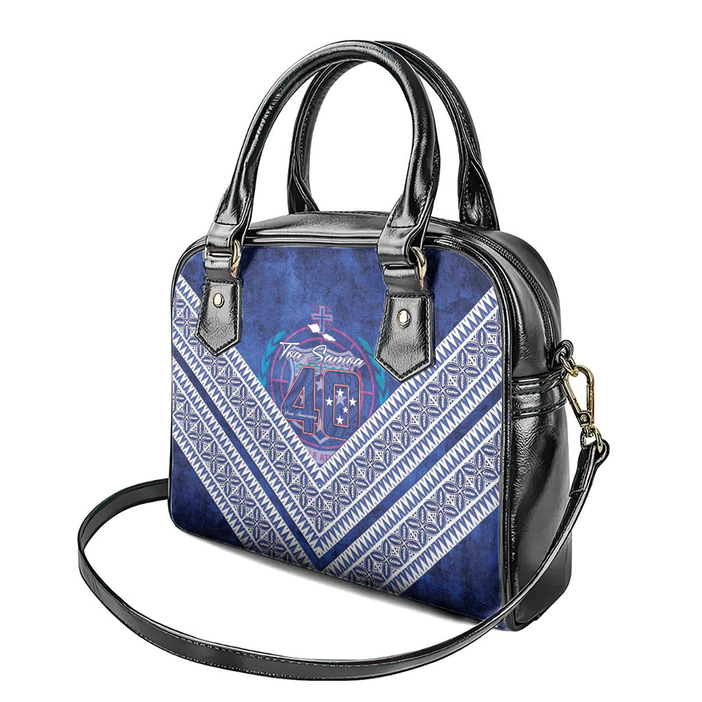 Toa Samoa Rugby Shoulder Handbag 40th Anniversary Samoan Siapo Pattern LT14 - Polynesian Pride