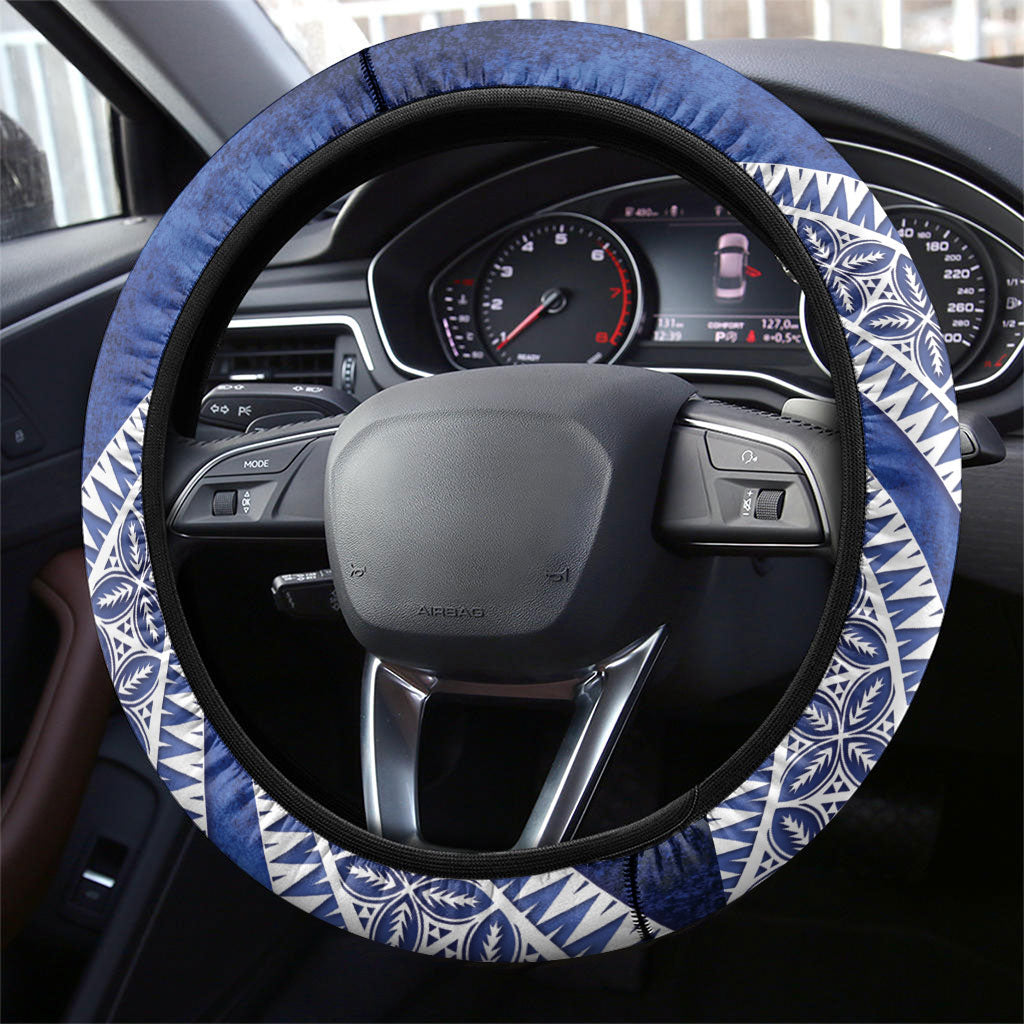 Toa Samoa Rugby Steering Wheel Cover 40th Anniversary Samoan Siapo Pattern LT14 - Polynesian Pride