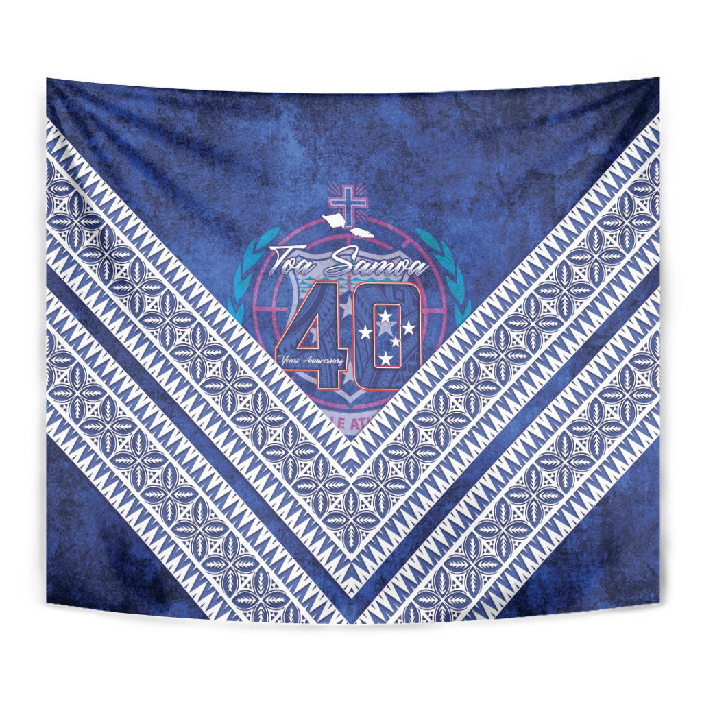 Toa Samoa Rugby Tapestry 40th Anniversary Samoan Siapo Pattern LT14 - Polynesian Pride