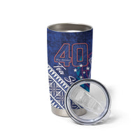 Toa Samoa Rugby Custom Tumbler Cup 40th Anniversary Samoan Siapo Pattern LT14 - Polynesian Pride