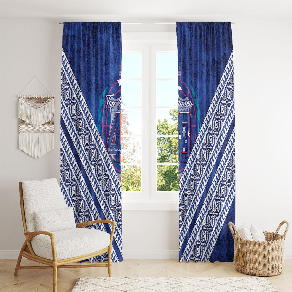 Toa Samoa Rugby Window Curtain 40th Anniversary Samoan Siapo Pattern LT14 - Polynesian Pride