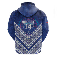 Toa Samoa Rugby Custom Zip Hoodie 40th Anniversary Samoan Siapo Pattern LT14 - Polynesian Pride