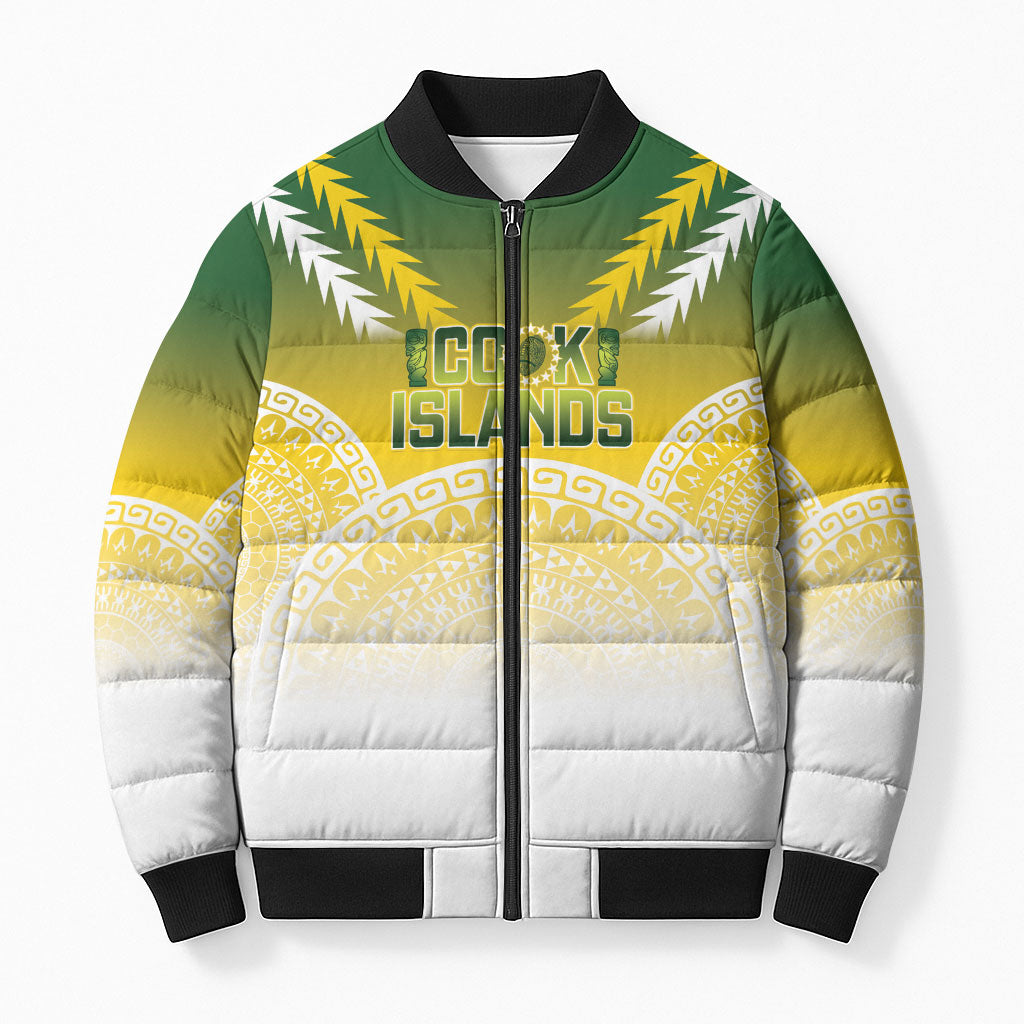 Cook Islands Rugby Custom Bomber Puffer Jacket Come On Kukis