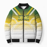 Cook Islands Rugby Custom Bomber Puffer Jacket Come On Kukis