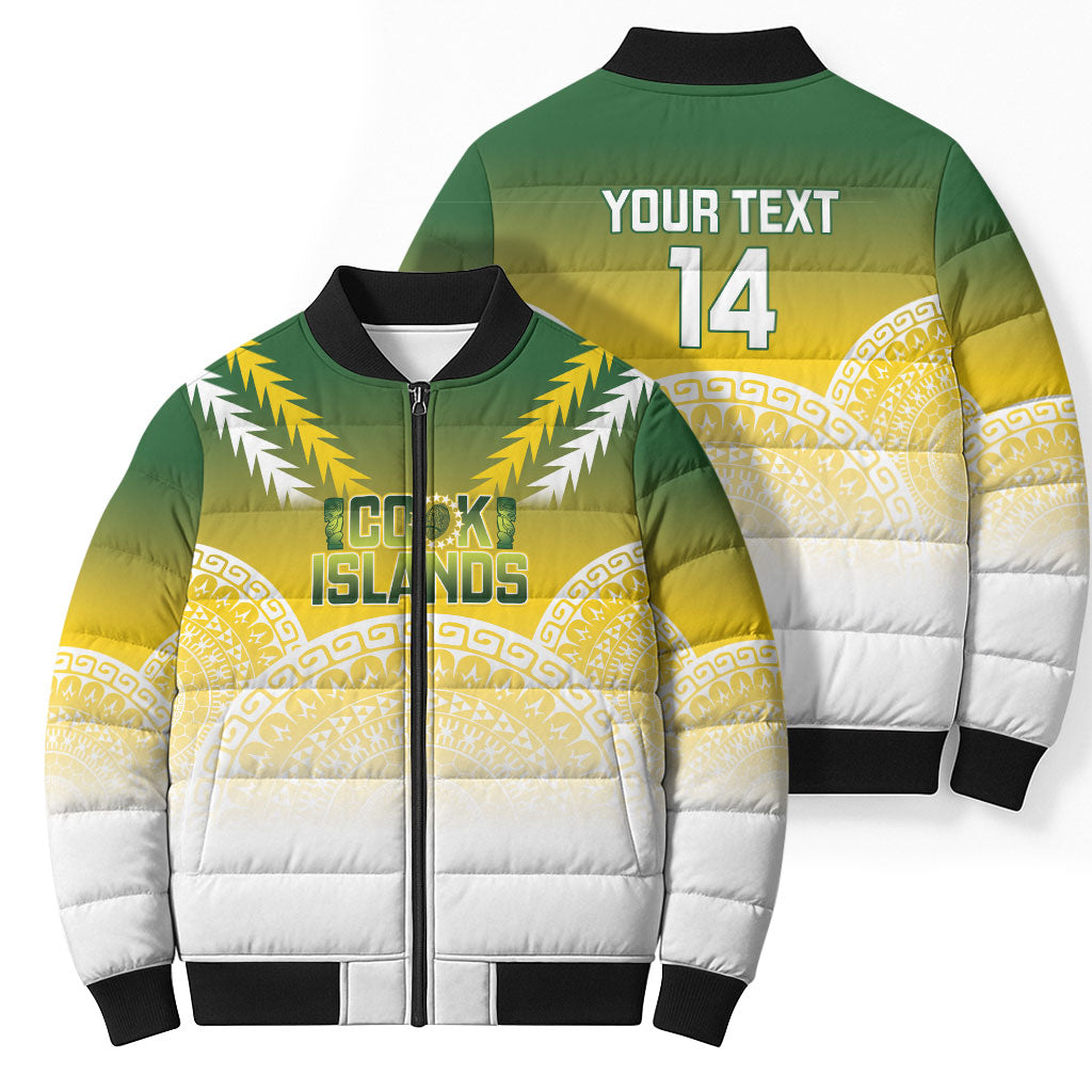 Cook Islands Rugby Custom Bomber Puffer Jacket Come On Kukis