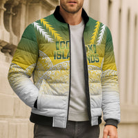Cook Islands Rugby Custom Bomber Puffer Jacket Come On Kukis