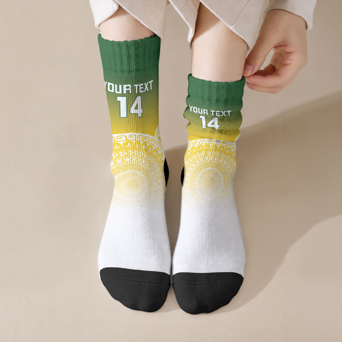 Cook Islands Rugby Custom Crew Socks Come On Kukis LT14 Crew Socks Multicolor - Polynesian Pride