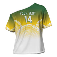 Cook Islands Rugby Custom Cross Shoulder Shirt Come On Kukis LT14 - Polynesian Pride