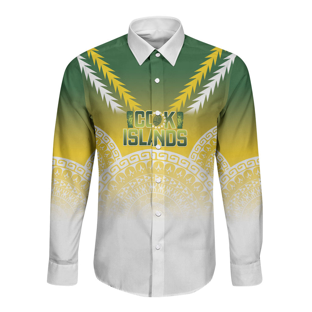 Cook Islands Rugby Custom Long Sleeve Button Shirt Come On Kukis
