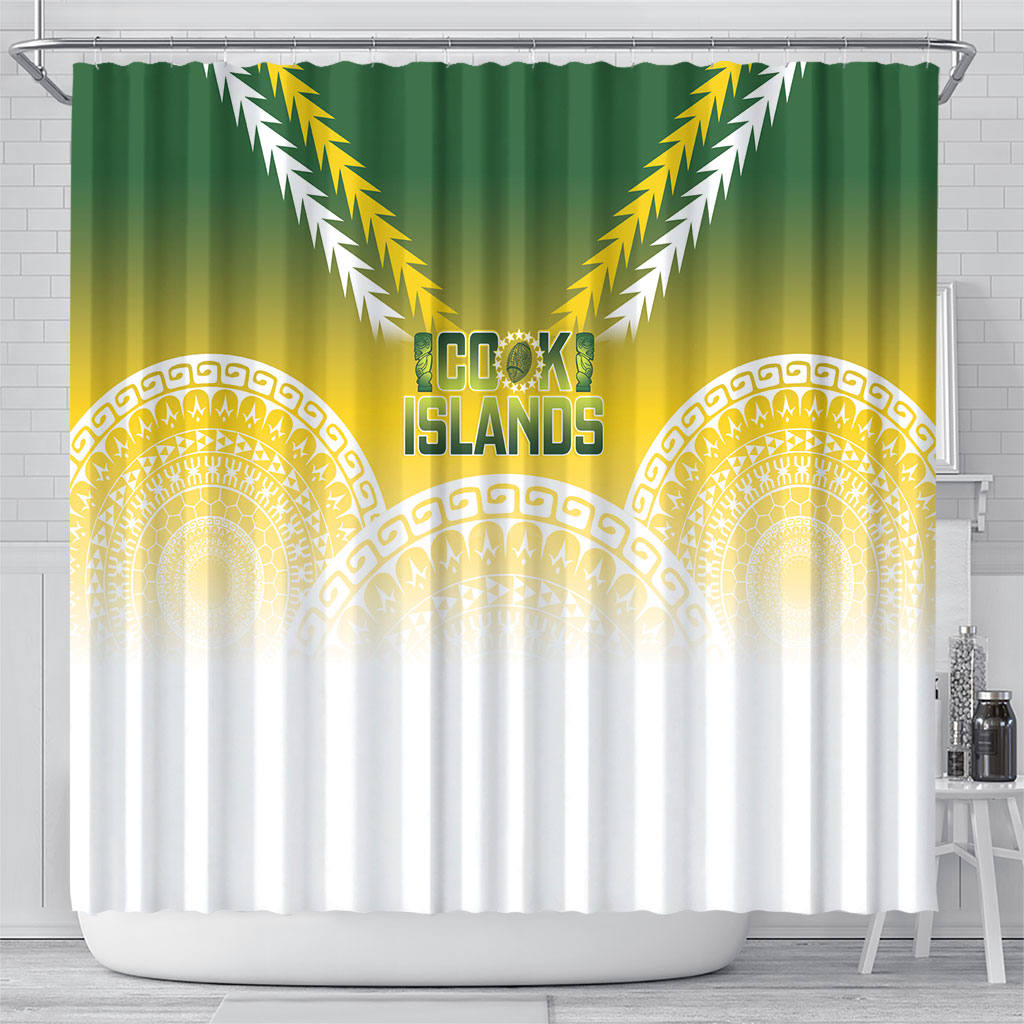 Cook Islands Rugby Shower Curtain Come On Kukis LT14 - Polynesian Pride
