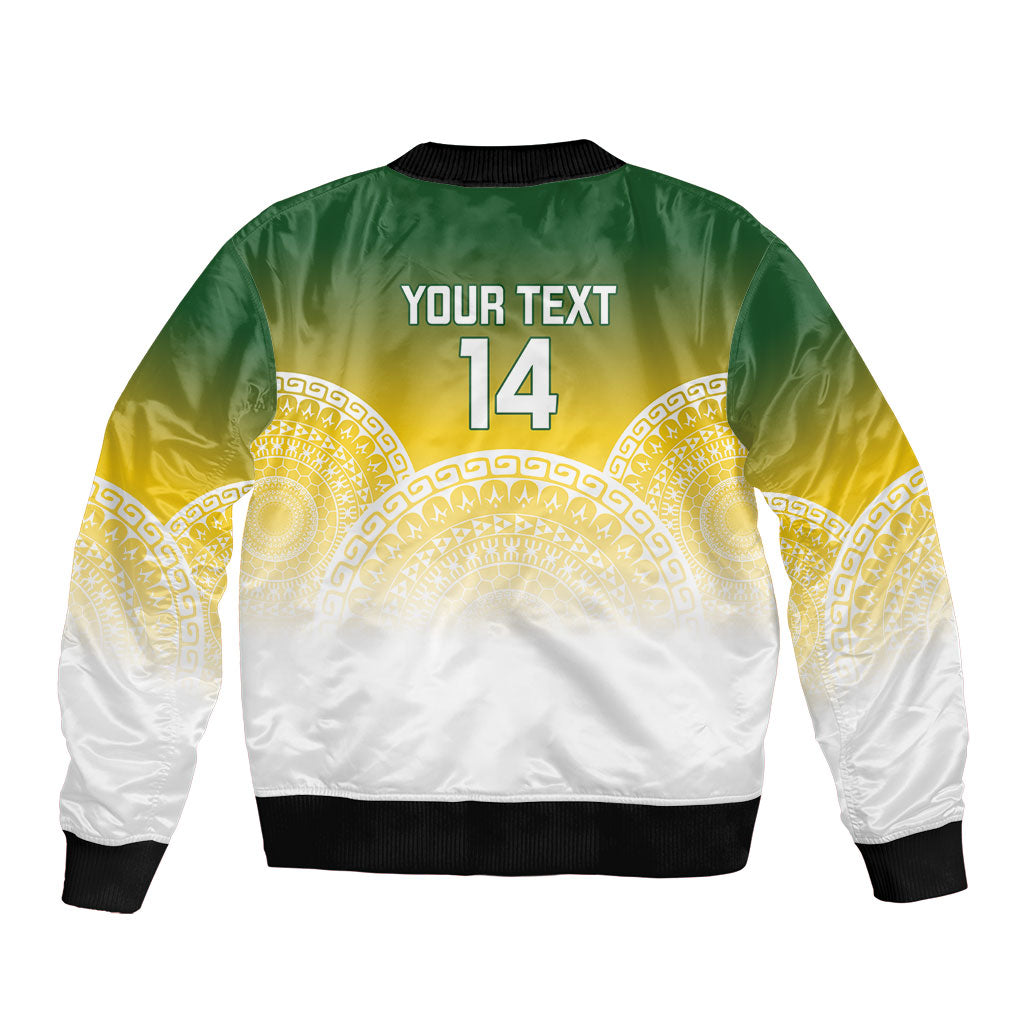 Cook Islands Rugby Custom Sleeve Zip Bomber Jacket Come On Kukis