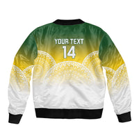 Cook Islands Rugby Custom Sleeve Zip Bomber Jacket Come On Kukis