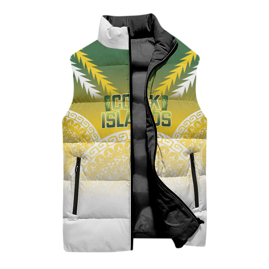 Cook Islands Rugby Custom Sleeveless Puffer Jacket Come On Kukis LT14 - Polynesian Pride