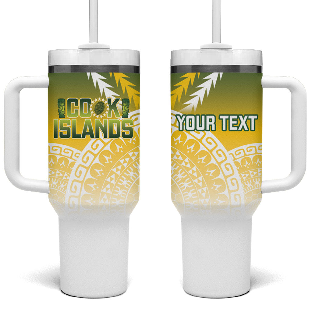 Cook Islands Rugby Custom Tumbler With Handle Come On Kukis LT14 One Size: 40 oz Multicolor - Polynesian Pride