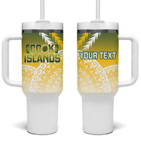 Cook Islands Rugby Custom Tumbler With Handle Come On Kukis LT14 One Size: 40 oz Multicolor - Polynesian Pride