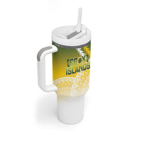 Cook Islands Rugby Custom Tumbler With Handle Come On Kukis LT14 - Polynesian Pride
