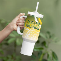 Cook Islands Rugby Custom Tumbler With Handle Come On Kukis LT14 - Polynesian Pride