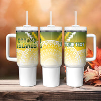 Cook Islands Rugby Custom Tumbler With Handle Come On Kukis LT14 - Polynesian Pride
