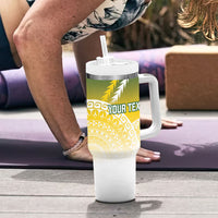Cook Islands Rugby Custom Tumbler With Handle Come On Kukis LT14 - Polynesian Pride