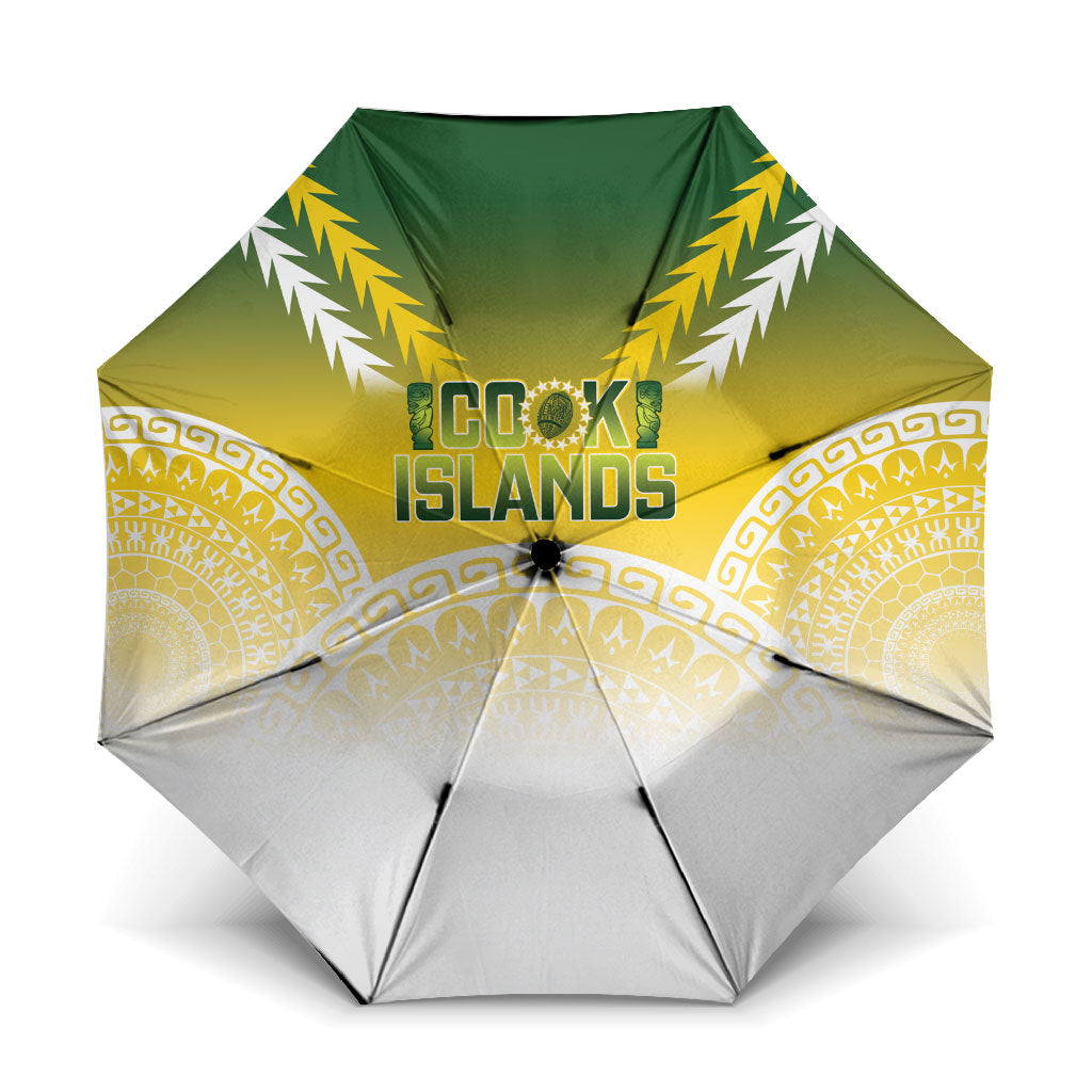 Cook Islands Rugby Umbrella Come On Kukis LT14 One Size Folded 11.42 inch Opened Diameter 37.4 inch Multicolor - Polynesian Pride