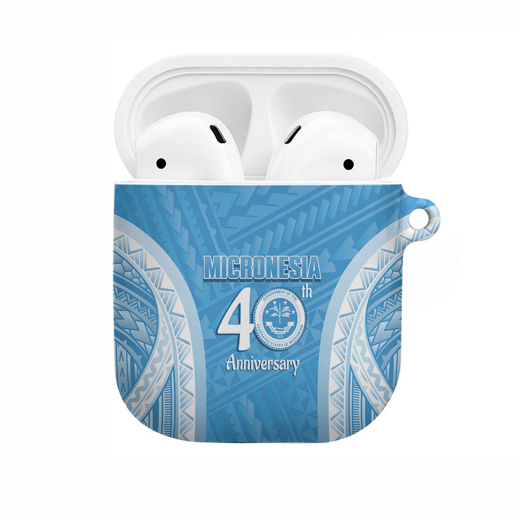 Federated States of Micronesia Independence Day AirPods Case FSM 40th Anniversary Proud LT14 Blue - Polynesian Pride